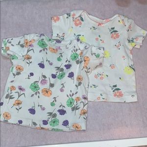 ❤️2/$10-Carter’s Flower Shirts-pair